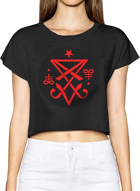 Occult Sigil Of Lucifer Satanic 02 Womans Girls Summer Short Sleeve T