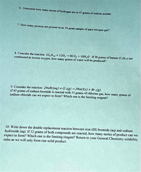 SOLVED Texts 6 Determine How Many Atoms Of Hydrogen Are In 47 Grams