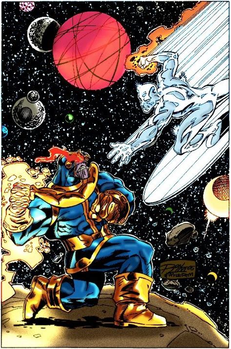 Thanos Vs Silver Surfer In Javi Solanes Colorists Color Comic Art