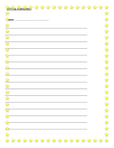 Very Simple Lined Paper With Star Border By Landoflearning Teaching