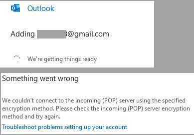 Outlook Cannot Connect To Gmail Server Does Not Support The Connection