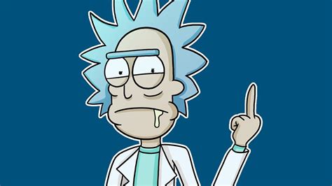 Rick Sanchez In Blue Background Hd Rick And Morty Wallpapers Hd