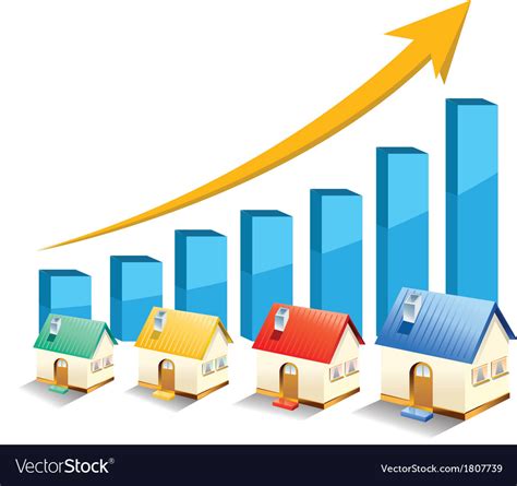 Growth In Real Estate Shown On Chart Royalty Free Vector