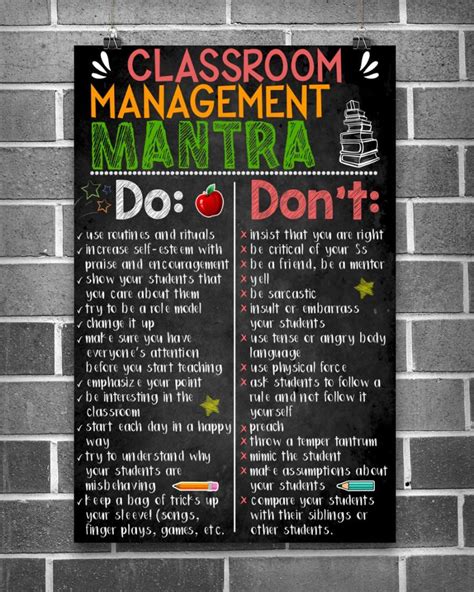 Classroom Management Mantra Poster Creationpatterns