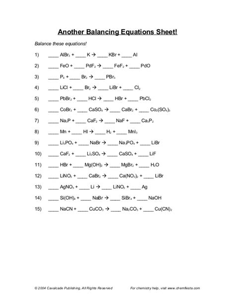 Therefore, a balanced chemical equation will show the same number of each type of atom on interpreting chemical formulas. 11 Chemical Reactions Answer Key. Worksheets. Tutsstar ...