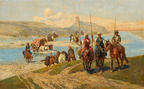 At Auction Franz Roubaud Franz Roubaud Circassian Riders At The Ford