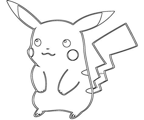 Pikachu Drawing Outline Sketch Coloring Page
