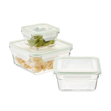 Glasslock Square Food Containers With Lids Glass Food Storage Containers Airtight Food