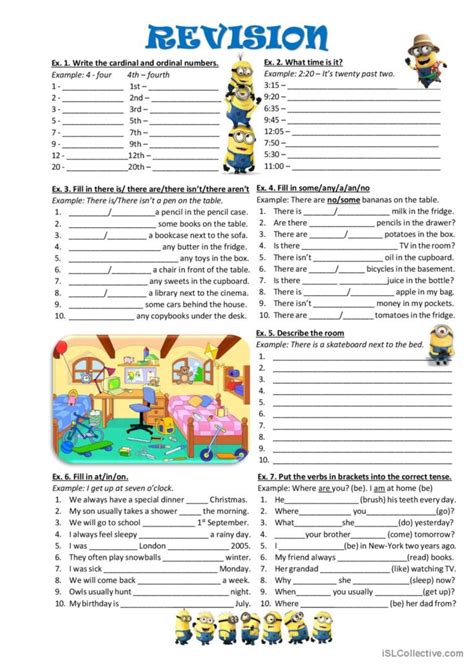 Revision Numbers Time There Is English Esl Worksheets Pdf Doc