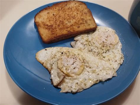 My Favorite Indulgent Breakfast Two Fried Eggs And Toast ~375