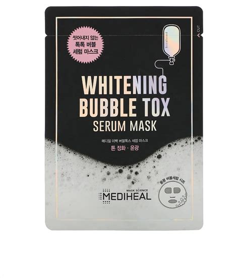 Тканевая маска для лица Mediheal Whitening Bubble Tox 🌺Нежные очищающие пузырики на коже🌺