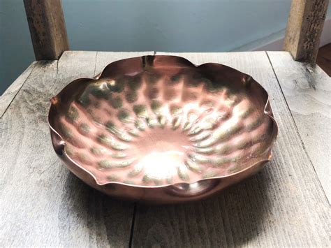 Gregorian Copper Flower Bowl Hand Hammered Copper Bowl Etsy