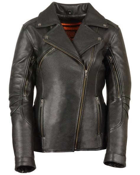 Milwaukee Leather Women S Long Length Vented Biker Leather Jacket Leather Jackets Women