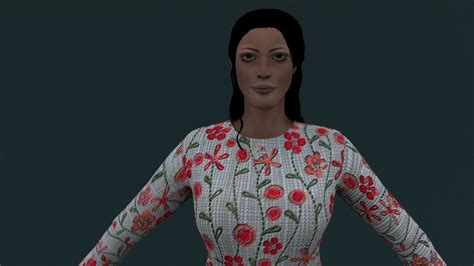 American African Women Character 3d Model Rigged