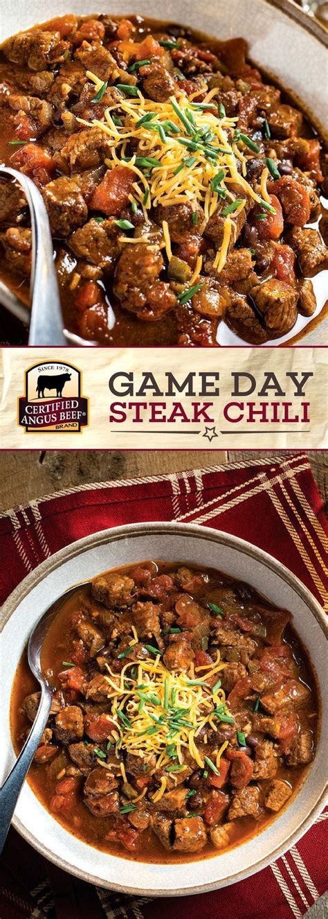 These 20 steak recipes are easy enough to make any night of the week. Certified Angus Beef®️️️️️️️ brand Game Day Steak Chili is ...