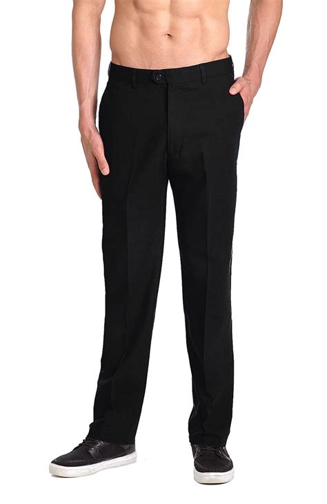 Black Linen Dress Pants For Men Solid Color Pants