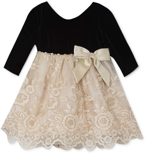 Rare Editions Baby Girls Lace Velvet Dress Velvet Dresses Outfit