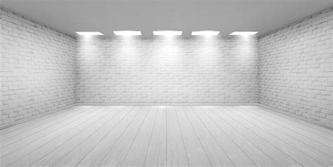 Empty Room With White Brick Walls In Studio Stock Illustration
