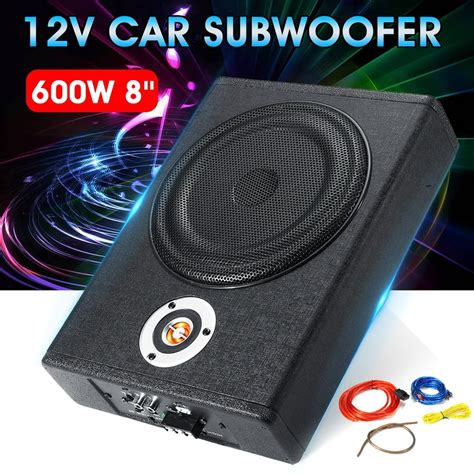 8 12v Car Under Seat Active Subwoofer 600w Audio Power Hifi Amplifier