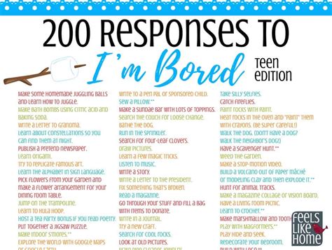 200 Fun Things For Tweens And Teens To Do When Theyre Bored