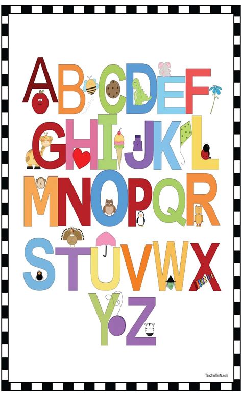 Colorful Alphabet Poster Anchor Chart Classroom Freebies