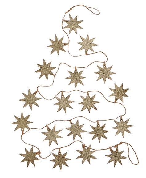 Holiday Lane Paper Silvergold Glitter Star Garland Created For Macys