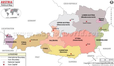 Political Map Of Austria Austria States Map