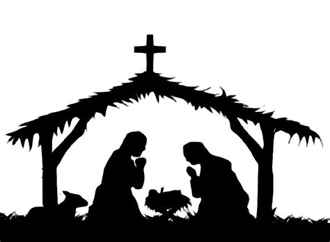 Free Nativity Scene Clipart Black And White 20 Free