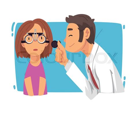 Male Ophthalmologist Doctor Doing Eye Stock Vector Colourbox