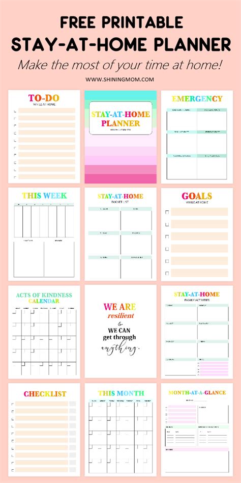 Free Printable Stay At Home Planner Live More Intentionally