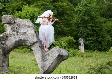Naked Woman Playing Violin Nature Stock Photo Shutterstock