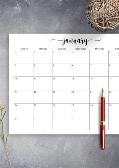 Year Calendar 2022 Monthly Calendar Printable Templete Minimalist Dark
