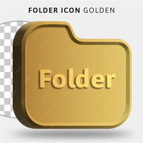 Premium Psd 3d Gold Folder Icon On Transparent Background