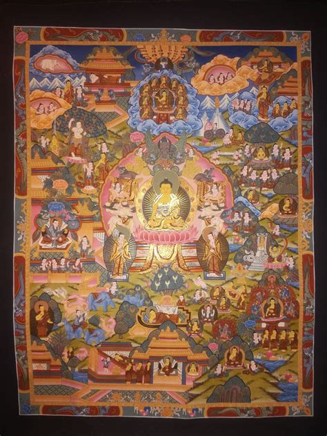 Buddha Life History Hand Painted Thangka Canvas Cotton From Nepal 67