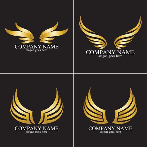 Wings Gold Logo Vector Illustration Template Vector 3229054 Vector Art