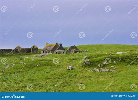 Old Farming Landscape Of Outer Hebridean Island Of Scotland Stock Image