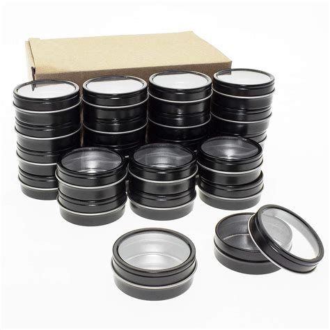 Buy Mimi Pack 24 Pack Tins 4 Oz Shallow Round Tins With Clear Window