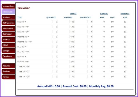 How to find carrying cost? Electricity Running Cost Calculator » EXCELTEMPLATES.org