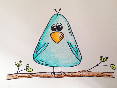 Drawing Lesson How To Draw A Cartoon Bird Cartoon Bird Drawing