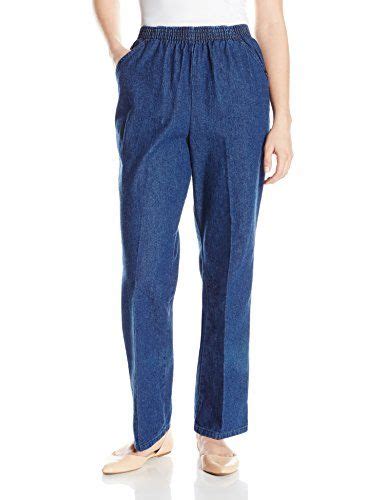 Chic Classic Collection Womens Petite Cotton Pull On Pant With Elastic