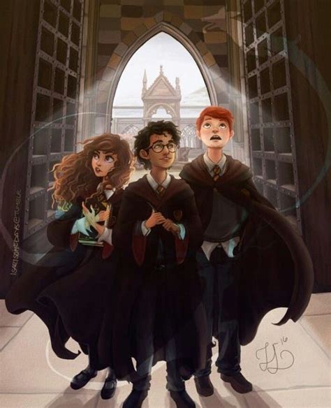 Pin By Ella On Golden Trio Harry Potter Illustrations Harry Potter Drawings Harry Potter Anime