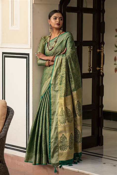 Soft Kanchipuram Silk Sareeindian Wear Sareewedding Sariall Etsy