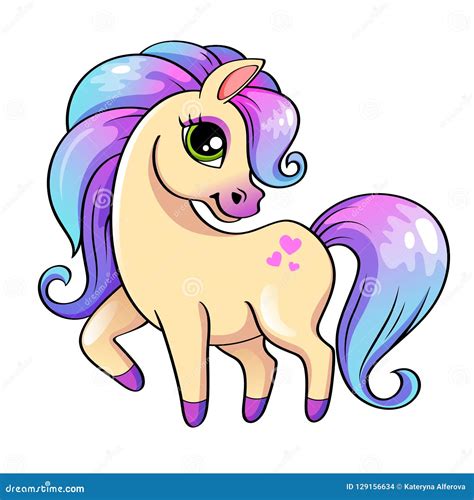 Cute Little Pony Stock Vector Illustration Of Girl 129156634