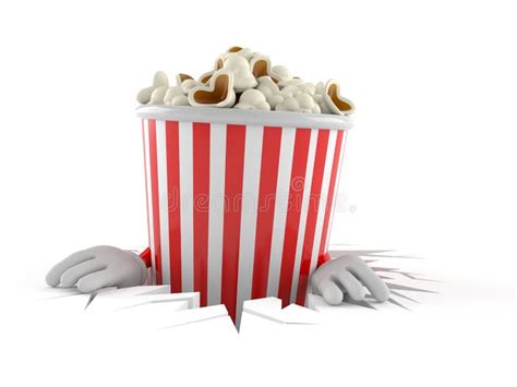 Popcorn Character Inside Hole Stock Illustration Illustration Of