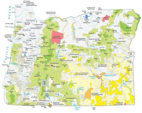 Oregon Lakes And Rivers Map Gis Geography