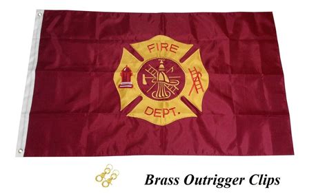 Usa Made Fire Dept Department 3x5 Ft 600d Nylon Flag Embroideredandsewn