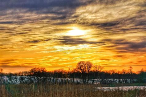 Farmland Winter Sunset Stock Image Image Of Shadows 26086607