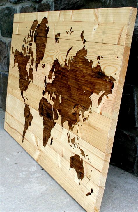 I Want To Make One Of These Myself Wood World Map World Map Wall Art