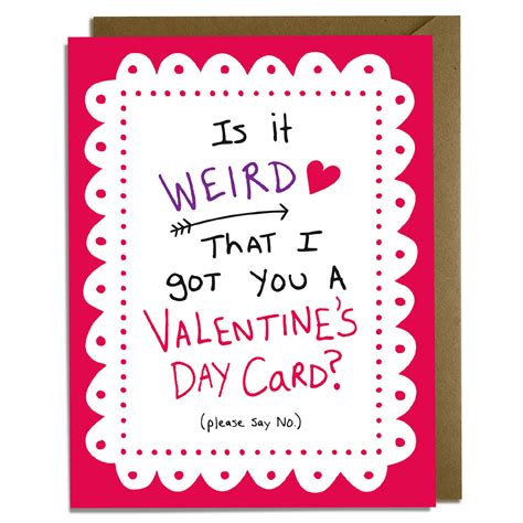 Funny Valentines Day Card Weird And Awkward For New Couples And Relationships Kat French Design