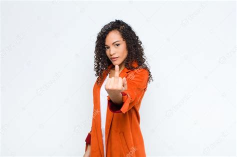 Premium Photo Young Black Woman Feeling Angry Flipping The Middle Finger